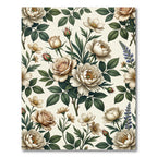 Cream Rose Botanical Garden Arrangement Rug