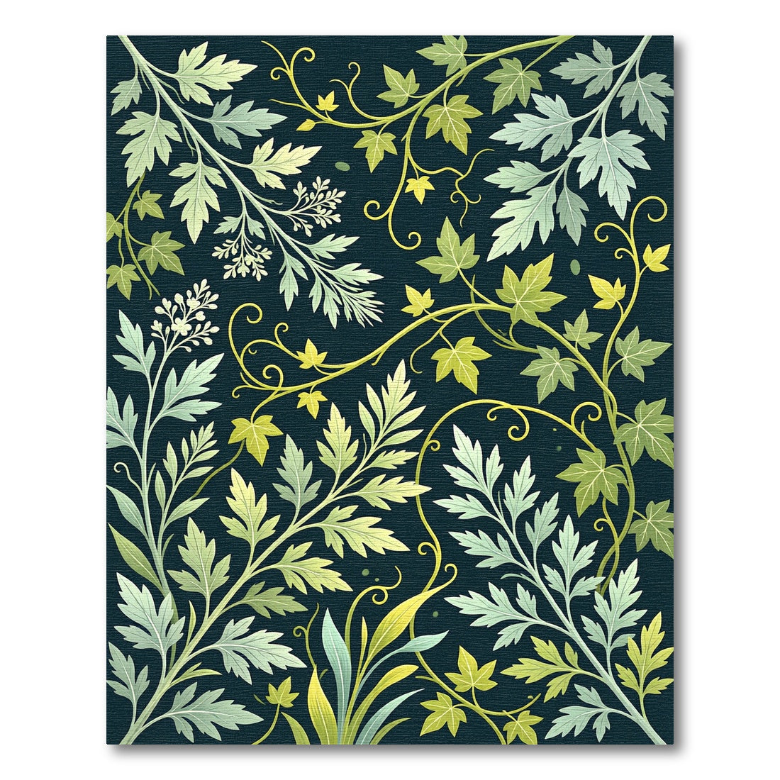 Botanical Fern Ivy Cream Sage Meadow Rug