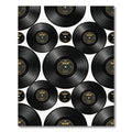 Retro Black Vinyl Record Collage Rug