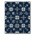 Midnight Blue Starry Folk Crosses Rug