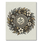 Earthy Botanical Wreath Circular Medallion Rug