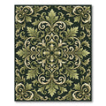 Sophisticated Olive Sage Acanthus Scroll Rug