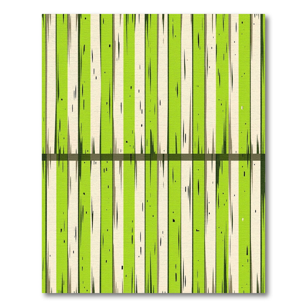 Lime Green Ivory Stripe Rug