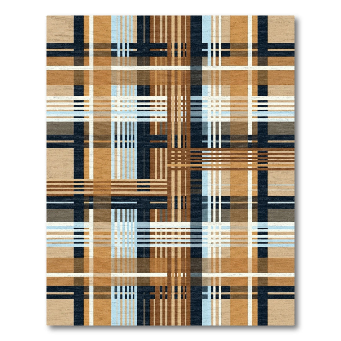 Warm Tones Plaid Composition Rug