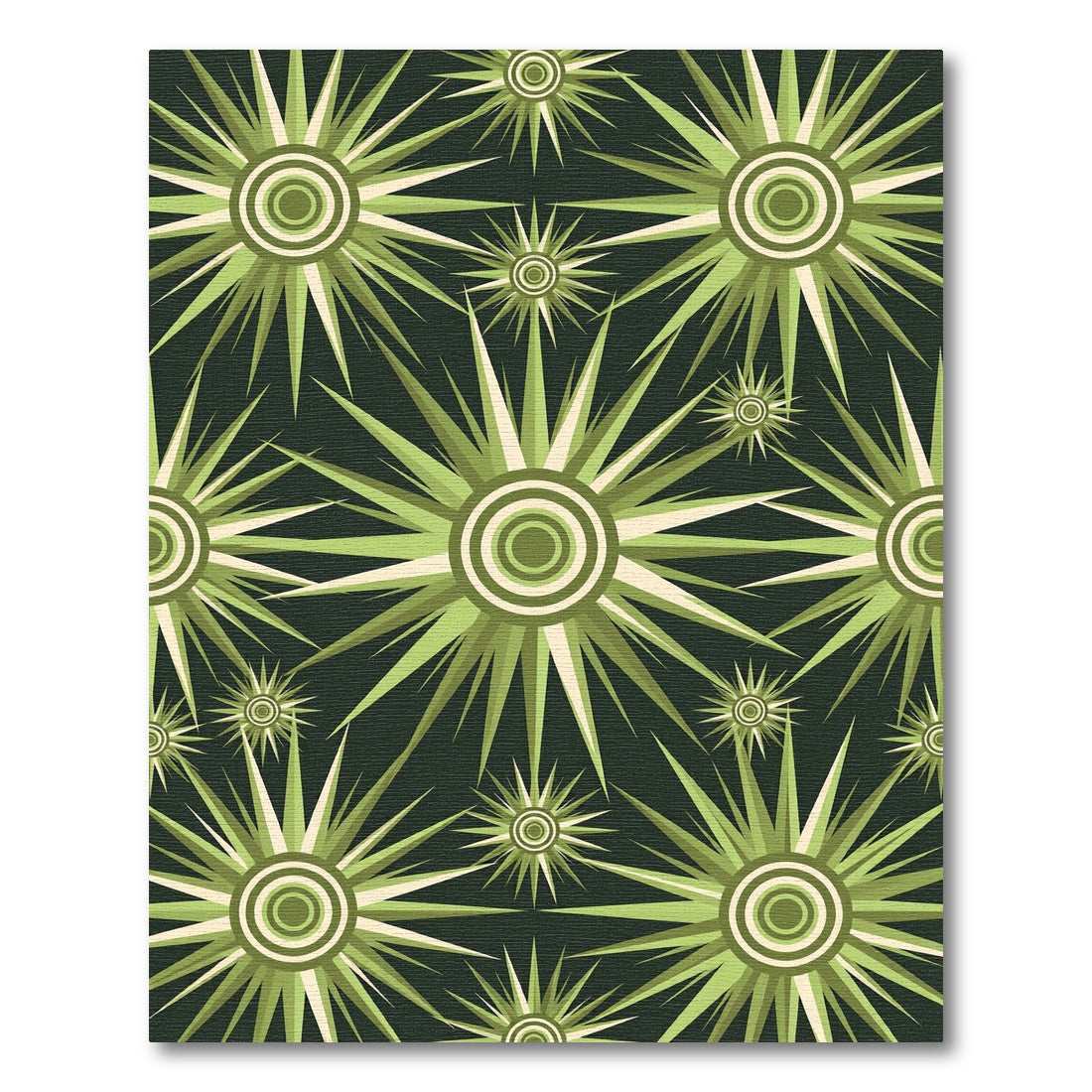 Sage Green Mid Century Starburst Radiance Rug