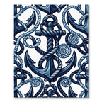 Indigo Nautical Anchor Rope Weave Rug