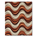 Earthy Brown And Cream Wavy Stripes Rug