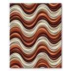 Earthy Brown And Cream Wavy Stripes Rug