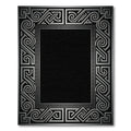 Silver Gray Geometric Interlocking Band Rug