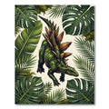Lush Green Dinosaur Tropical Foliage Rug