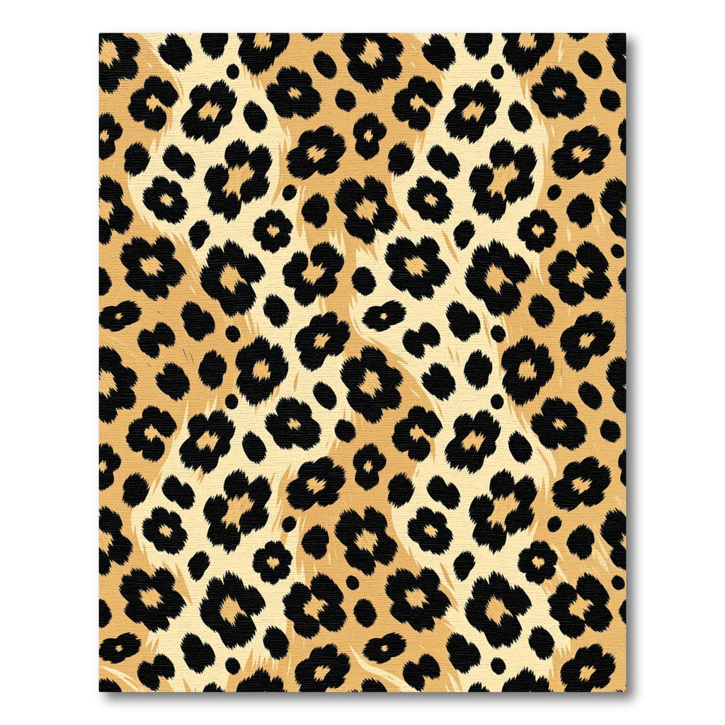 Gold Black Leopard Spots Texture Rug