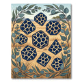 Navy Blue Geometric Hexagon Safari Mosaic Rug