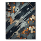 Industrial Grungy Metallic Copper Distressed Abstract Rug