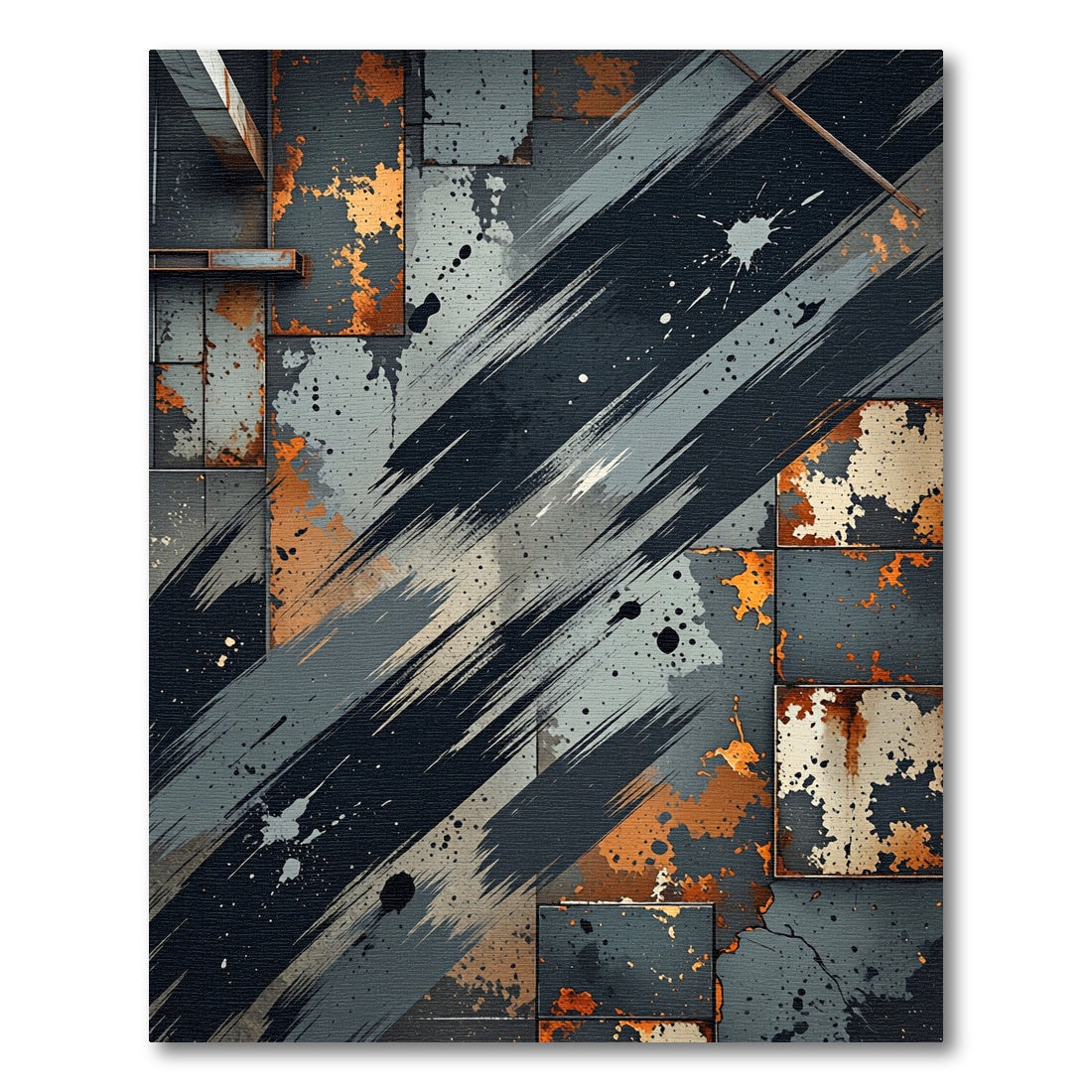 Industrial Grungy Metallic Copper Distressed Abstract Rug