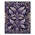 Ornate Purple and Gold Acanthus Scroll Rug