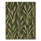 Botanical Golden Wheat Stalk Forest Dark Background Rug