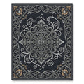 Intricate Silver Floral Vines Rug