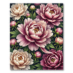 Rich Plum Pink Peony Floral Explosion Rug