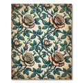 Cream Rose Vine Foliage Rug
