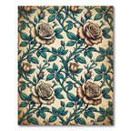 Cream Rose Vine Foliage Rug