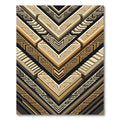 Golden Brown Geometric Chevron Accordion Rug