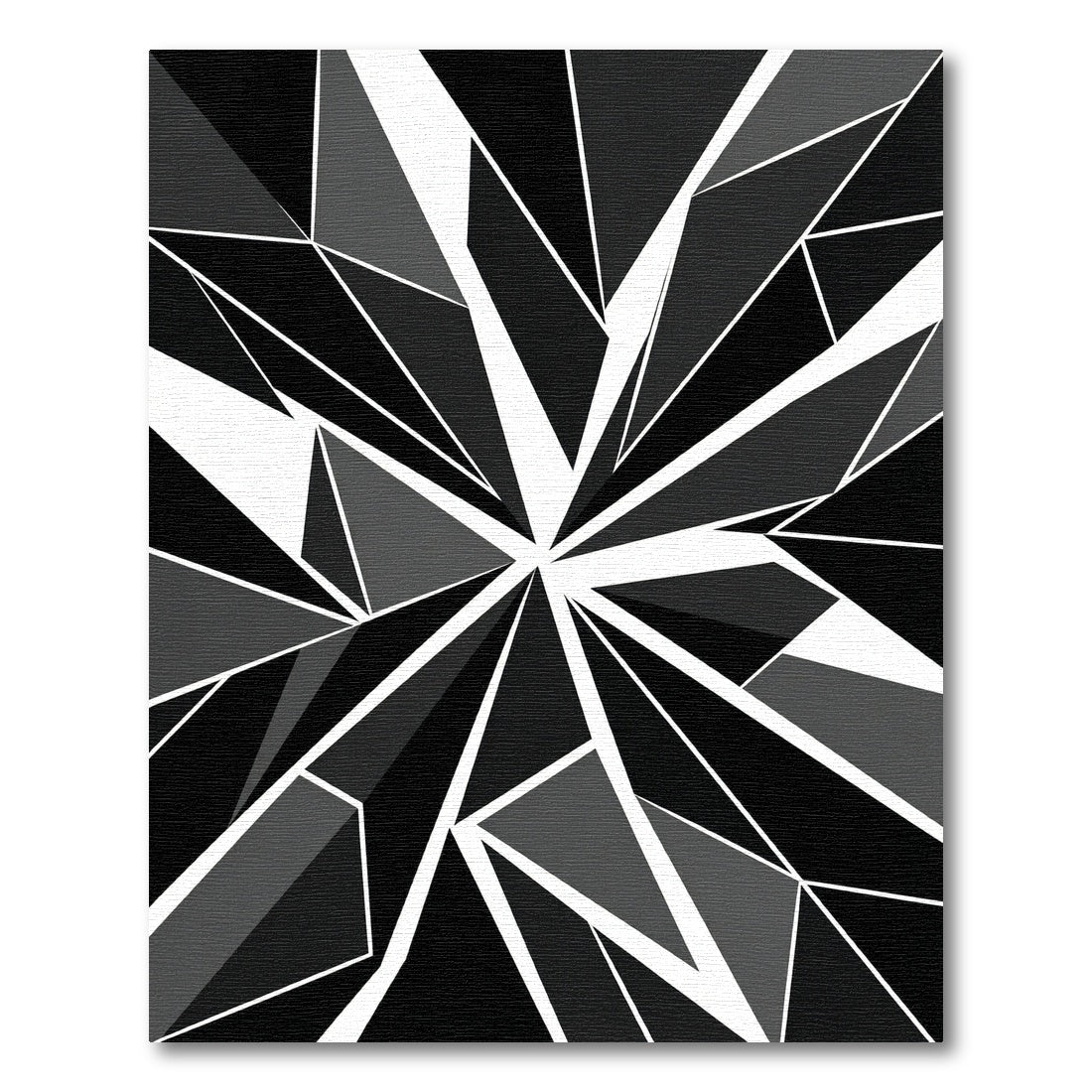 Monochrome Abstract Geometric Star Fragment Rug