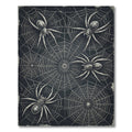 Gothic Monochrome Spider Web Illustration Rug