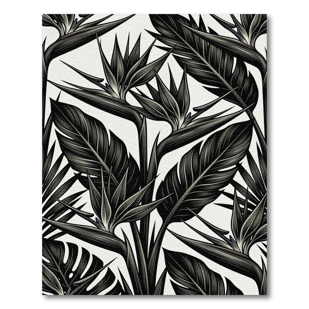 Dark Tropical Bird of Paradise Floral Rug