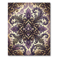 Ornate Royal Purple Gold Damask Rug