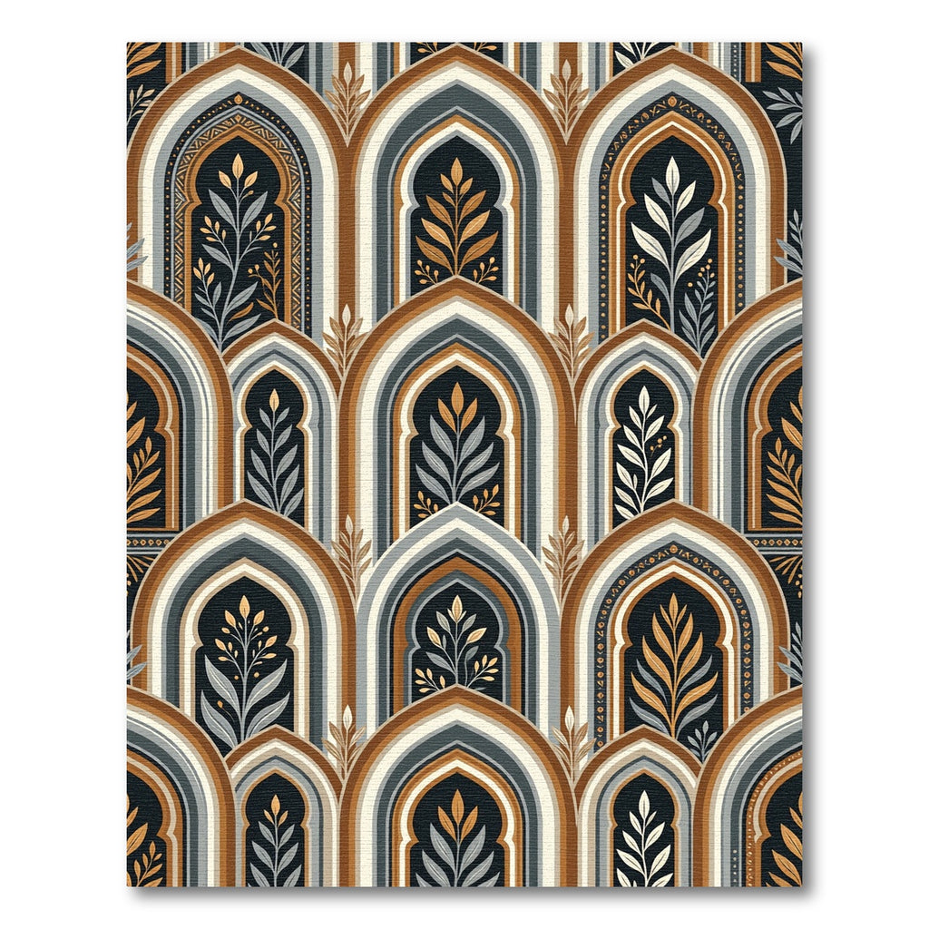 Arched Botanical Earth Tone Minimalist Art Rug
