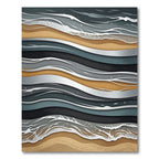 Modern Abstract Golden Sand Tidal Wave Rug