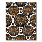 Leopard Face Seamless Cream Spotted Rug