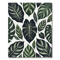 Dark Green Tropical Leaf Scatter Rug