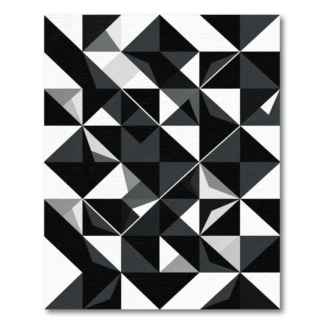 Monochromatic Geometric Abstract Shapes Rug