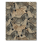Abstract Sepia and Black Zebra Herd Rug