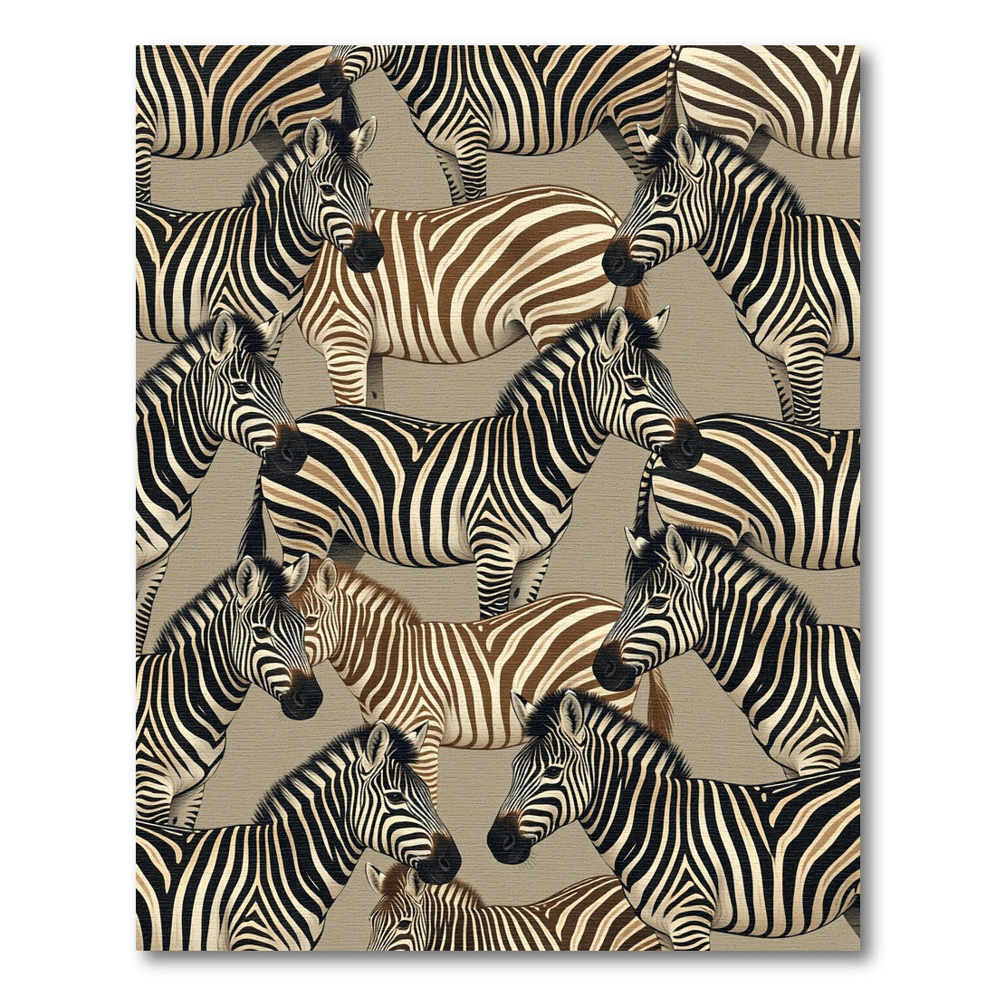 Abstract Sepia and Black Zebra Herd Rug