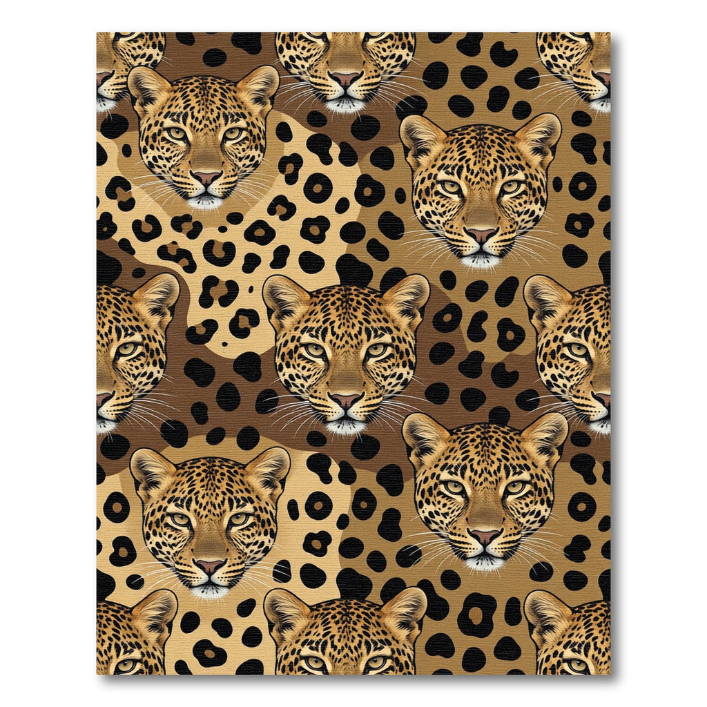Golden Leopard Portrait Animal Texture Rug