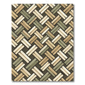 Woven Earth Tone Diagonal Basketweave Rug