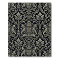 Classic Charcoal Crest Damask Scroll Rug