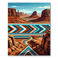 Southwestern Canyon Landscape Geometric Stripe Rug