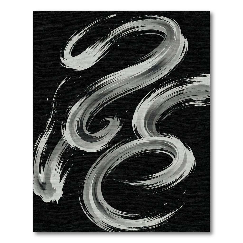 Monochromatic Brushstroke Swirls Rug