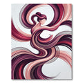 Crimson Swirls Woman Portrait Rug