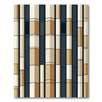 Modern Neutral Tones Abstract Vertical Block Rug