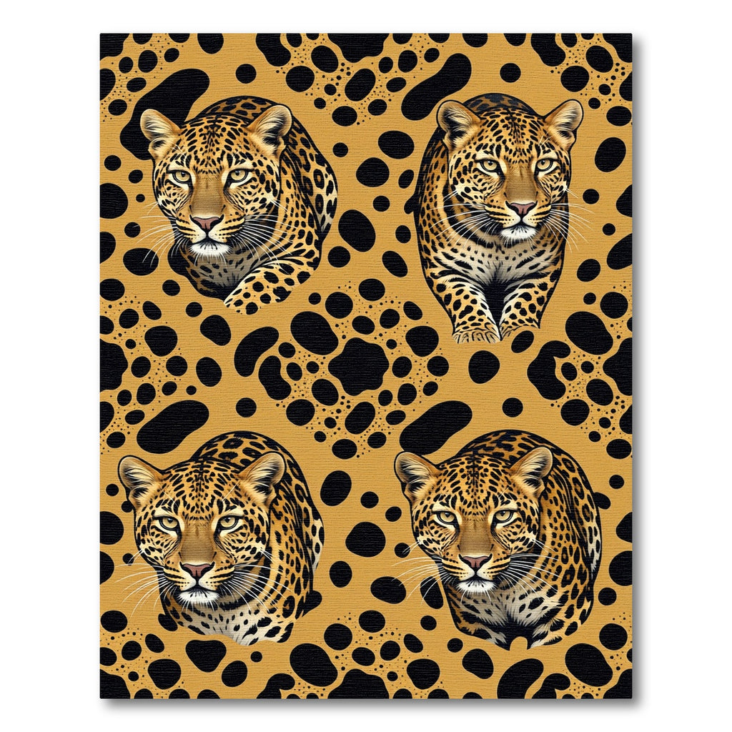Elegant Golden Leopard Spot Animal Art Rug