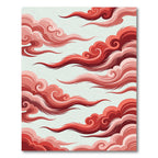 Crimson Swirl Clouds Flowing Rug