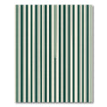 Dark Green Cream Vertical Stripe Rug