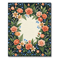 Coral Peach Floral Lily Garden Rug