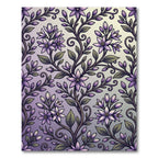 Elegant Lavender Botanical Scroll Garden Rug