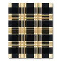 Black Cream plaid Grid Rug