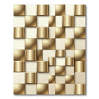 Gilded Gold Geometric Offset Squares Rug